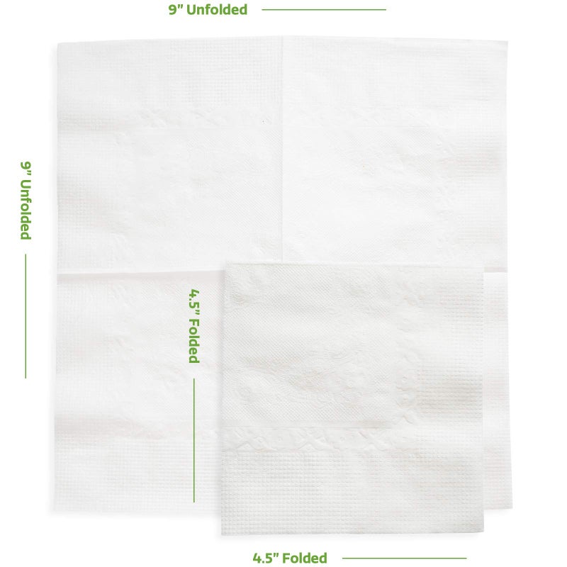 GUSTO [500 Count - 4.5 x 4.5 Folded] White Beverage Napkins - 1-Ply Bulk Cocktail Napkins, Restaurant Bar Paper Napkins and Party Napkins - 9x9 Unfolded (Formerly Comfy Package) - Image 2